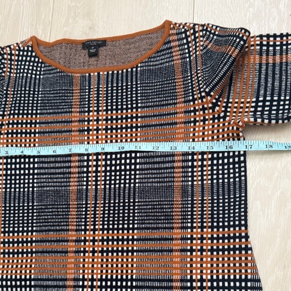 Ann Taylor Black and Orange Checkered Wool Blend Dress - Picture 5 of 9